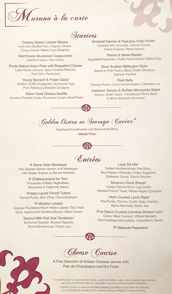 Reflection Mardi Gras Menus